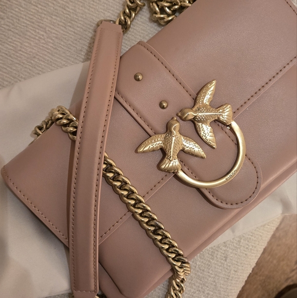 Pinko Women's Pink Leather Shoulder Bag - Picture 7 of 7